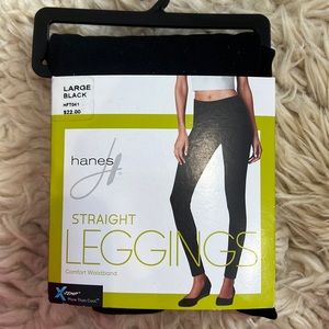 NWT Hanes black leggings size L 12-14